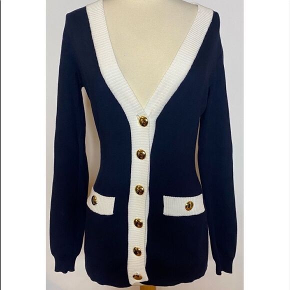 Shoshanna Vintage Nautical Cardigan Sweater - Picture 2 of 9